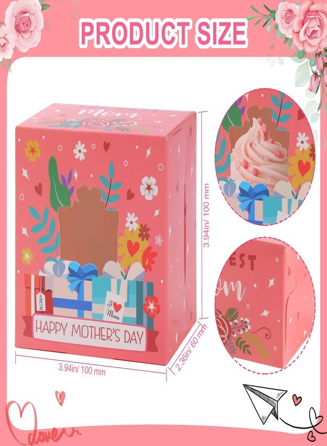 HOWAF 12pcs Happy Mother's Day Cookie Boxes with Window Mothers Day Box, Mother's Day Bakery Cupcake Treat Boxes Love Mom Flowers Gift Box for Happy Mother's Birthday Party Supplies - Image 2